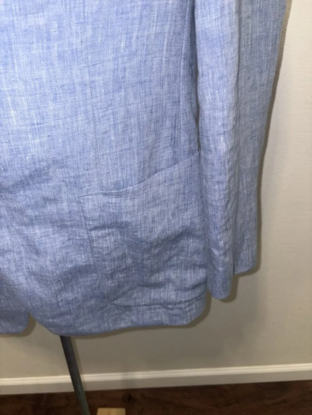 Banana Republic Blue Sport Coat Jacket Men 40 R Slim Fit 100 % Linen Blazer